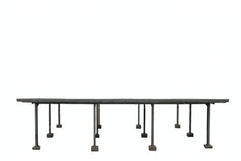 Containeranlage auf Stahlpfeilern